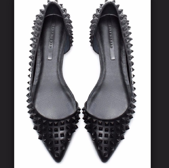Zara Shoes - ISO Zara Studded Black Pointed Flats